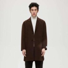 GXG 沉静棕系列 冬季休闲简约含羊毛长大衣毛呢外套