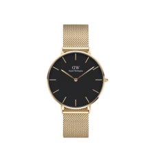 丹尼尔惠灵顿（DanielWellington）DW流金表手表男女同款简约黑色表盘金属表带新年礼物DW00100345