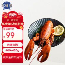 京鲜港 熟冻波士顿龙虾400g--450g/只