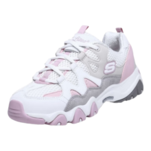 斯凯奇（Skechers）怪兽甜心丨秋季新款女鞋老爹鞋增高撞色炫彩熊猫鞋子运动休闲鞋 WGPK/灰色/粉红色 36