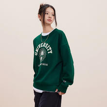 Champion 冠军加绒圆领卫衣女24冬季植绒保暖复古休闲上衣