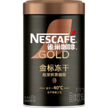 雀巢（Nestle）金牌超深烘冻干速溶美式黑咖0糖0脂*健身燃减罐装75g李昀锐推荐