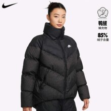 20点：耐克 羽绒夹克女短款立领WINDPFR外套FD8212-010黑