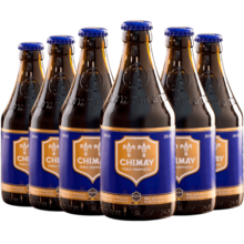 智美（Chimay）蓝帽啤酒 330ml*6瓶 修道院精酿 比利时进口 四料黑啤