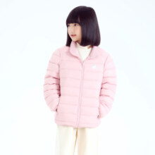 小猪班纳童装2024冬装新款儿童轻薄羽绒服中大童男童羽绒外套女童 桃皮粉 150cm