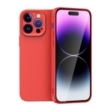 机伯楽苹果15肤感保护壳柔软手感镜头防摔iphone14PM防指纹精品液态防尘直边手机壳13/12 【中国红】精品液态手感保护壳 iPhone 14