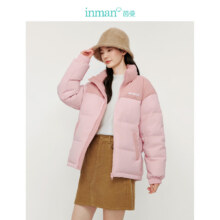 13日20点开始：INMAN 茵曼 灯芯绒立领拼接撞色羽绒服 HY235143Y