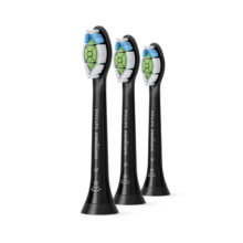 飞利浦（PHILIPS）电动牙刷刷头 钻石亮白型刷头W2 HX6063/96 3支装 黑色 适配钻石3系 5系、9系
