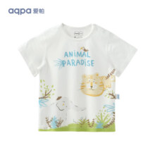 aqpa儿童短袖T恤纯棉上衣春夏宝宝衣服内搭打底萌 动物家族 100cm