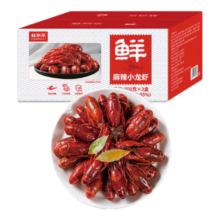 plus会员：鲜京采 麻辣小龙虾 3-5钱/只 单盒1.4斤（净虾0.77斤） 共3盒4.2斤 年货