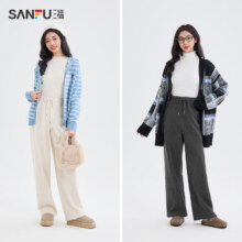 6日20点：SANFU 三福 女休闲裤 加厚阔腿直筒 松弛感 494903