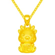 需首购、百亿补贴：（CHINA GOLD）中国黄金 黄金项 链女999足金十二生肖吊坠 生肖猪吊坠 约1.8g 配S925链