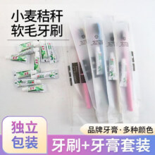 【1套不到3毛】一次性牙刷牙膏竹炭软毛待客家用酒店宾馆旅游必备 【秸秆牙刷+品牌牙膏】 【1套】酒店+家用待客