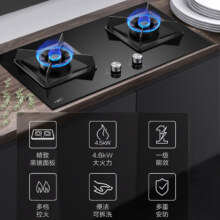 华帝(vatti)4.6KW大火力可调节燃气灶天然气台嵌双眼灶厨房家用炉头离子熄火钢化玻璃i10059B