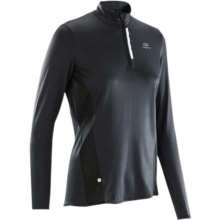 迪卡侬（DECATHLON）速干衣速干长袖女冬季跑步长袖瑜伽服宽松训练健身服运动T恤RUNW 经典黑 M