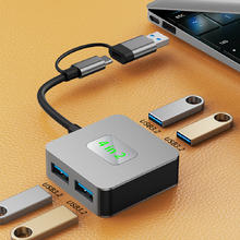 可芝 KERZY 集线器双头扩展坞type-c+USB转USB3.2*2+type-c3.2*2/USB3.2*4四口拓展铝合金外壳