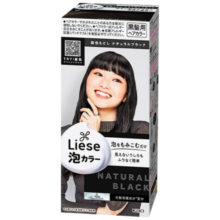 花王（KAO）Prettia泡沫染发膏染发剂liese莉婕植物泡泡染家用自然黑色