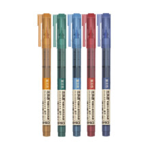点石走珠笔直液式走珠君复古色彩黑色中性笔0.5速干针管型学生考试用笔简约时尚办公文具签字碳素笔DS-904