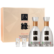 PLUS会员、京东百亿补贴：今世缘 国缘四开 42度 幽雅醇厚型白酒 500ml*2瓶 礼盒装