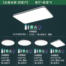 雷士（NVC）led现代简约智能吸顶灯客厅大灯餐厅灯全屋超薄灯具套餐米家 光鸿 力荐【5灯】智控客厅+智控卧室*4
