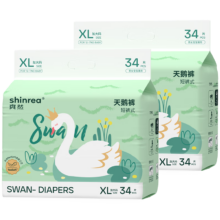PLUS会员：shinrea 爽然 天鹅系列拉拉裤XL68片*2件