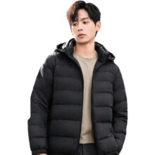 雪中飞 轻薄款羽绒服男女同款90鸭绒服外套 黑色9820 170