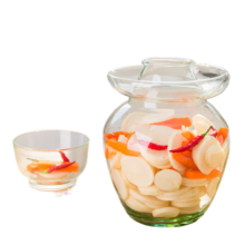 天喜（TIANXI）泡菜坛子加厚玻璃密封透明腌制罐家用腌菜坛子菜缸酸菜泡菜玻璃坛 5斤装泡菜坛子+清洁刷