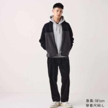 优衣库 男装女装灯芯绒松紧九分裤/长裤休闲