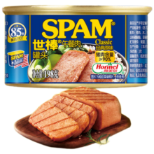 世棒（SPAM）午餐肉罐头经典原味198g 早餐火锅烧烤香锅食材开罐即食应急装