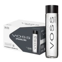 芙丝（VOSS）挪威原装进口 苏打水气泡水(含气) 375ml*24瓶(玻璃瓶) 年货送礼