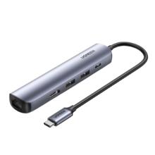 绿联 Type-C扩展坞USB-C转HDMI拓展坞千兆网卡转换器网线转接头分线器通用苹果15/16MacBook华为笔记本