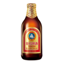 青岛啤酒小棕金 便携玻璃瓶整箱啤酒 296mL 24瓶