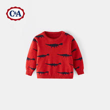 C&A 儿童长袖毛衣春秋冬款男童毛衣中大童文艺 红色 110