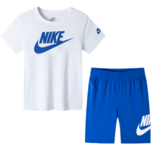 NIKE 耐克小童装男女童纯棉短袖T恤+短裤2件套装夏季新款短袖套装 土耳其蓝 130 /64(7)