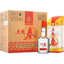 京东百亿补贴、plus会员:五粮液（WULIANGYE）五粮春 第一代 经典浓香型白酒 50度 500mL*6瓶 整箱装