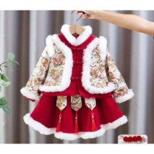 贝婴初（BEIYINGCHU）汉服冬装上袄+裙子+头饰