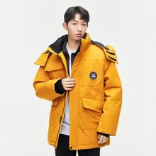 GXG 男士简约工装风银离子保暖鸭绒连帽羽绒服外套