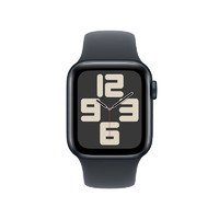 苹果 Apple Watch SE 2024款 智能手表GPS款40毫米午夜色铝金属表壳午夜色运动型