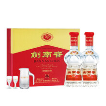 京东百亿补贴、plus会员:剑南春 水晶剑 52度 500ml*2瓶  双支礼盒 浓香型白酒