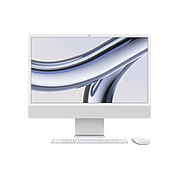 苹果 Apple iMac M3版 24英寸 一体机 银色（M3 8+8核、核芯显卡、8GB、256GB SSD、4.5K、MQR93CH/A）