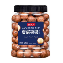 PLUS会员：牧果人新货夏威夷果500g罐装每日坚果干果送礼零食奶油味量贩装