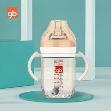 好孩子（gb）PPSU婴儿奶瓶宽口径奶瓶带手柄吸管铂金系列240ml藕粉 6个月+