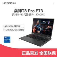 神舟 战神T8PRO E73 i7-13700HX/4070 8G独显电竞游戏笔记本电脑