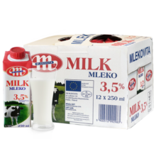 妙可（Mlekovita）欧洲原装进口全脂纯牛奶早餐奶250ml*12盒便携礼盒装 高钙高蛋白