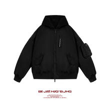 BJHG 解体90绒羽绒服男款冬季保暖新款假两件潮情侣红色飞行夹克女