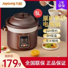 九阳(Joyoung) 电炖锅 家用电炖盅5L大容量全自动智能预约煮粥盅炖煲汤锅紫砂慢炖砂锅 DG50Z-GD510