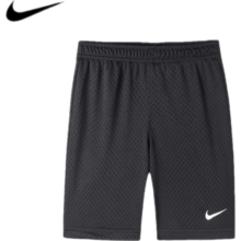 NIKE 耐克小童装男童运动短裤夏季新款儿童网面透气针织休闲裤子 正黑色 130(7/6X)