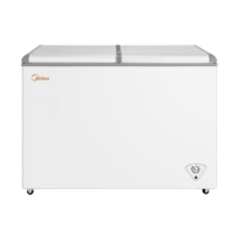美的（Midea）271升 双温展示柜家用囤货冰柜 大容量冷藏冷冻冷柜 可移动双门玻璃卧式保鲜冰箱BCD-271VMQ