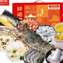 【现货】鲜京采 含海参 佛跳墙 白虾等10种海鲜礼盒大礼包 8.14斤 龙年定制年货