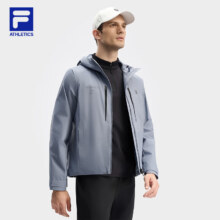 预售：FILA 斐乐 男士冲锋衣 健身运动基础防水连帽外套夹克 铁漆蓝-DB L
